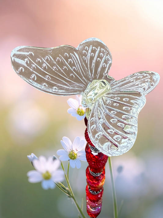 Fairy Garden Suncatcher Stakes | Butterfly Dark Red