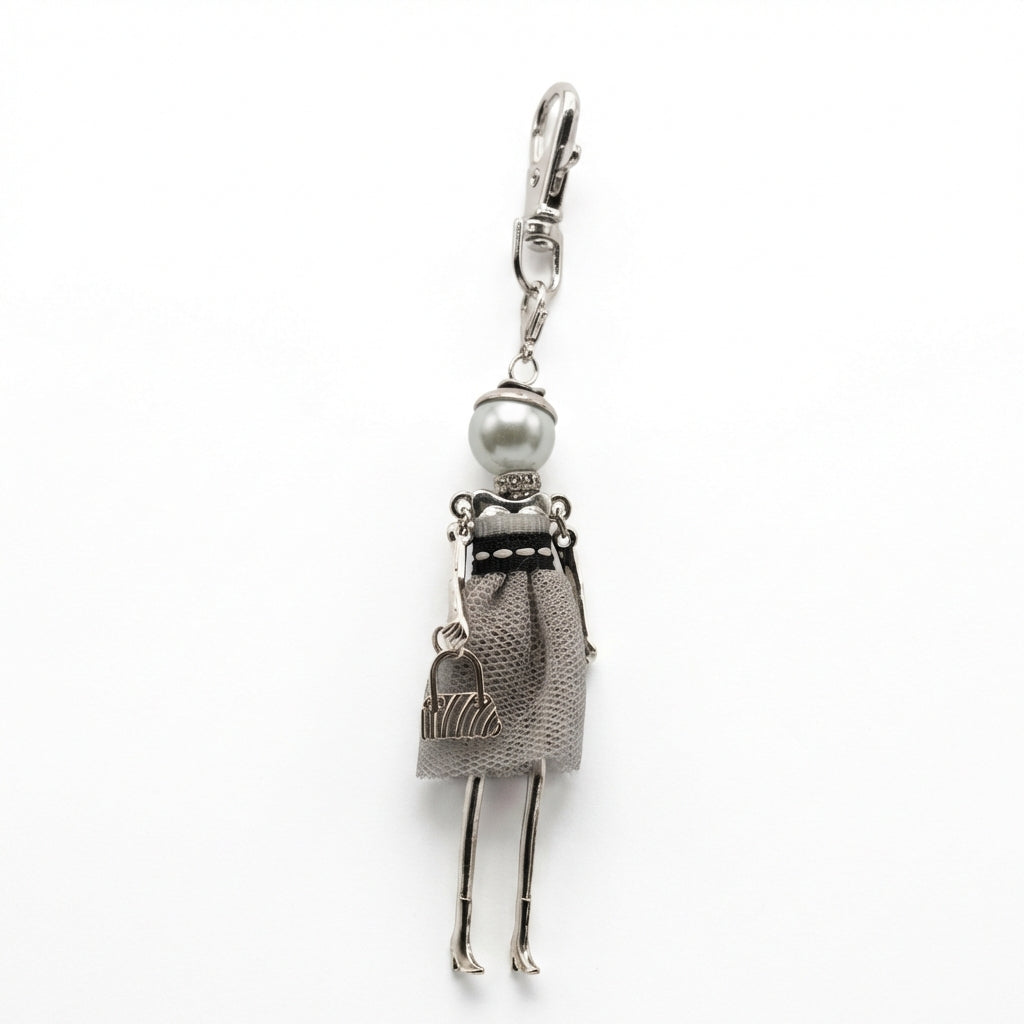 Bijou Doll Purse Charm | Silver Silver Dress