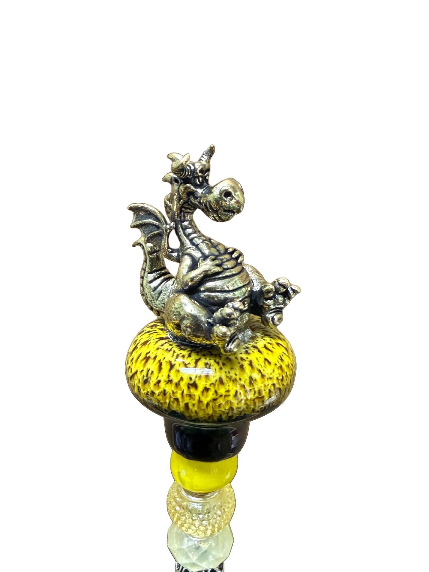 Fairy Garden Suncatcher Stakes | Ceramic Dragon Chubby Yellow