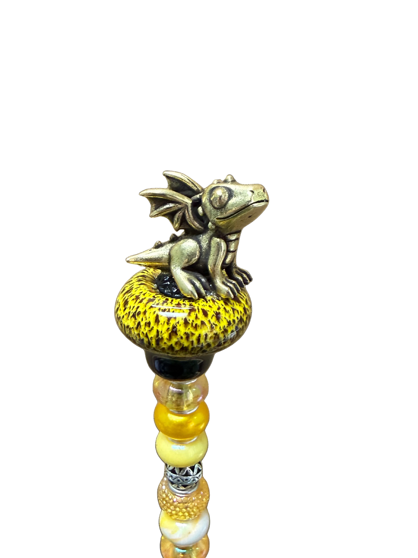 Fairy Garden Suncatcher Stakes | Ceramic Dragon Dave Yellow