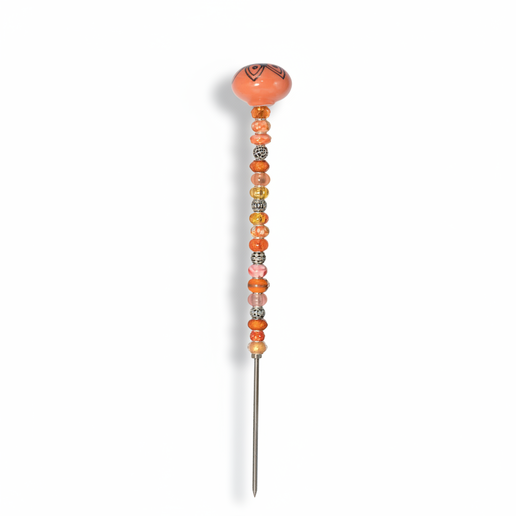 Fairy Garden Suncatcher Stakes | Ceramic Round Orange