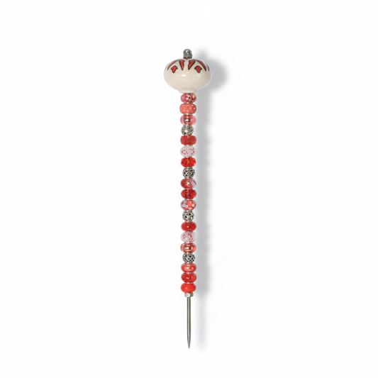 Fairy Garden Suncatcher Stakes | Ceramic Round Red