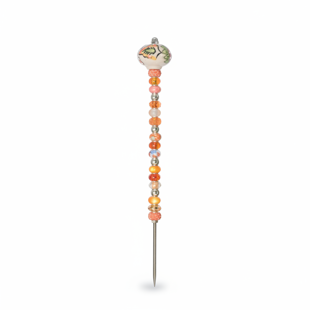 Fairy Garden Suncatcher Stakes | Ceramic Acorn Orange