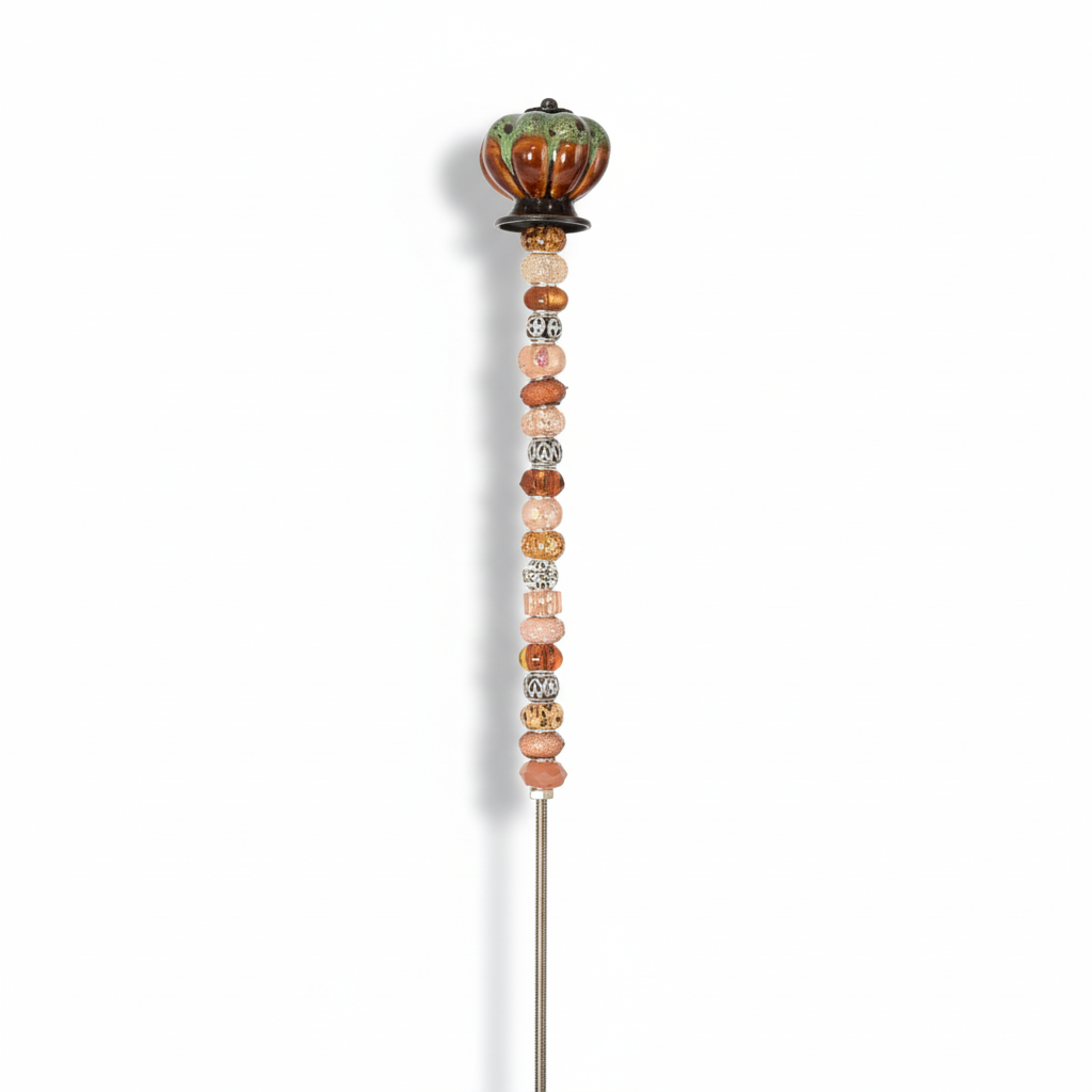 Fairy Garden Suncatcher Stakes | Ceramic Pumpkin Green