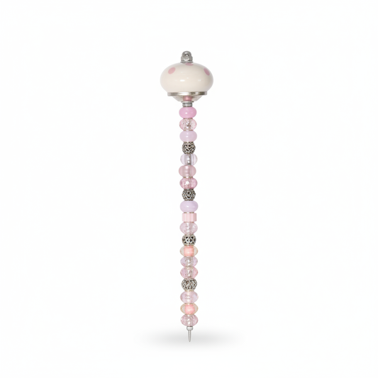 Fairy Garden Suncatcher Stakes | Ceramic Polka Dots Pink