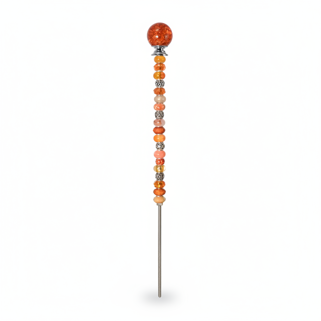 Fairy Garden Suncatcher Stakes | Crackle Glass Orange