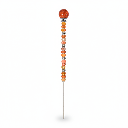 Fairy Garden Suncatcher Stakes | Crackle Glass Orange