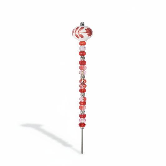 Fairy Garden Suncatcher Stakes | Ceramic Round Red