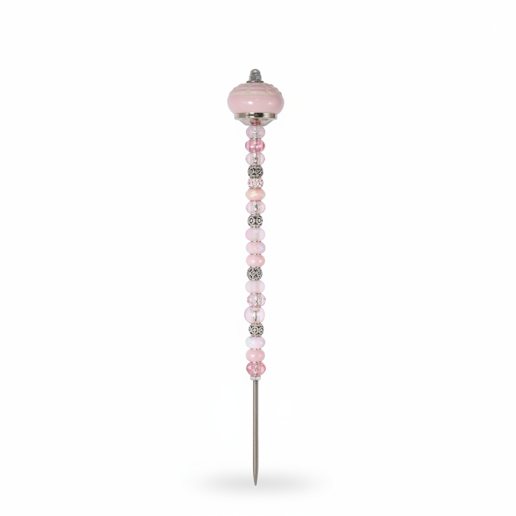 Fairy Garden Suncatcher Stakes | Ceramic Round Pink