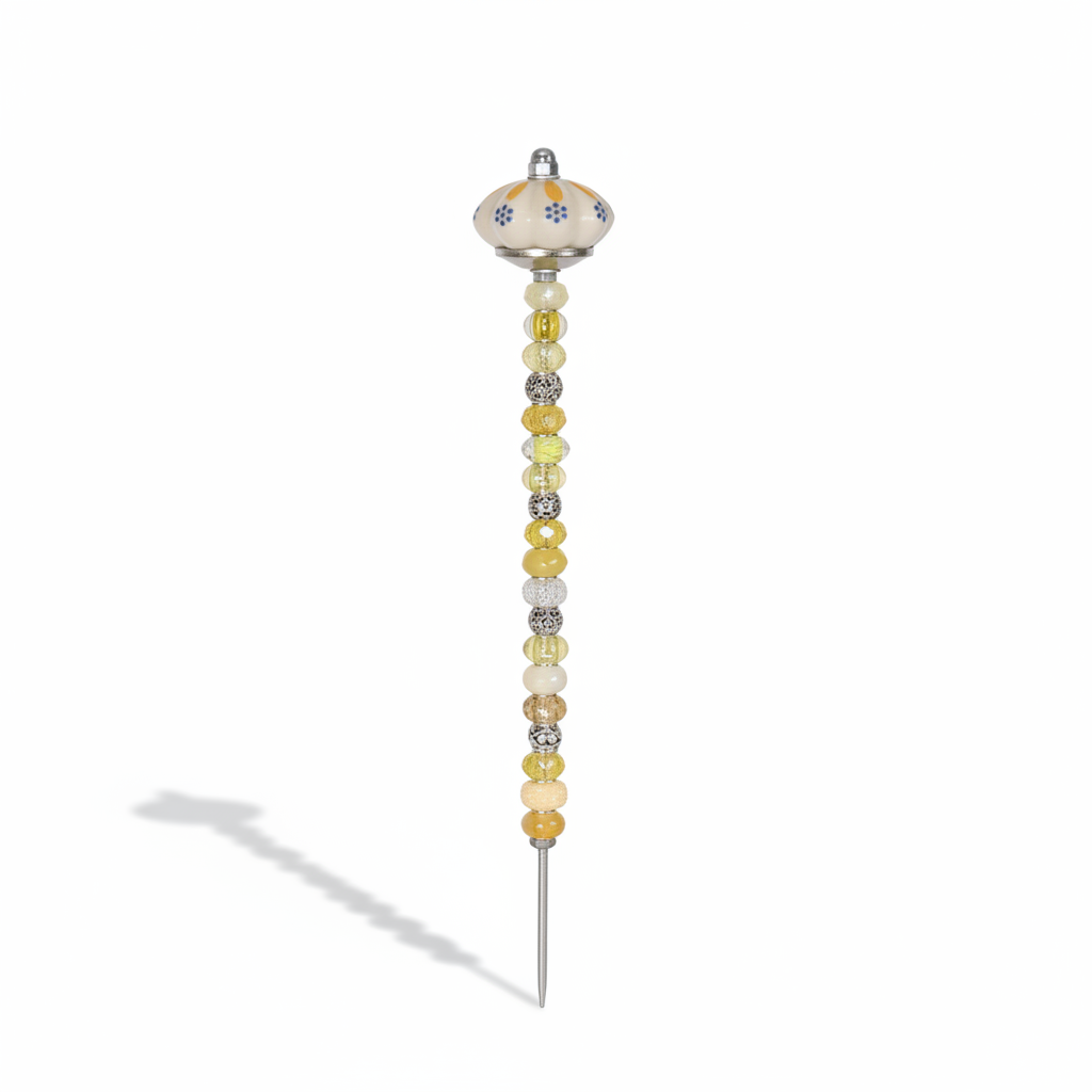 Fairy Garden Suncatcher Stakes | Ceramic Fluted Yellow White