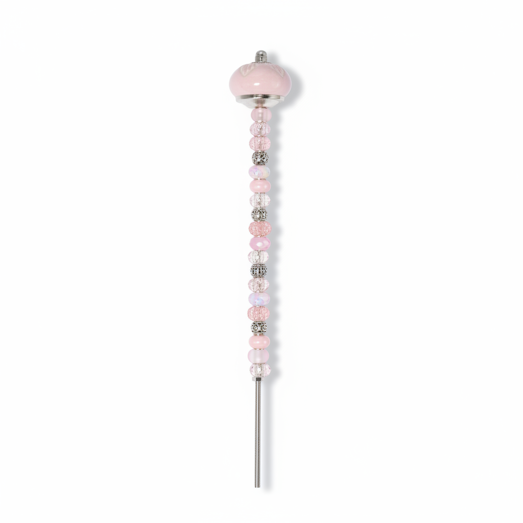 Fairy Garden Suncatcher Stakes | Ceramic Round Pink