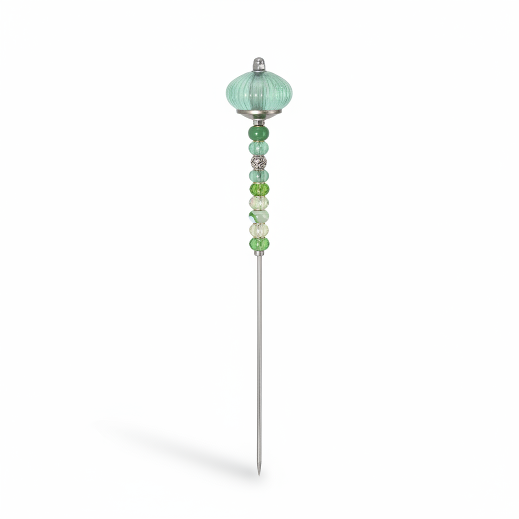 Fairy Garden Suncatcher Stakes | Ribbed Glass Green