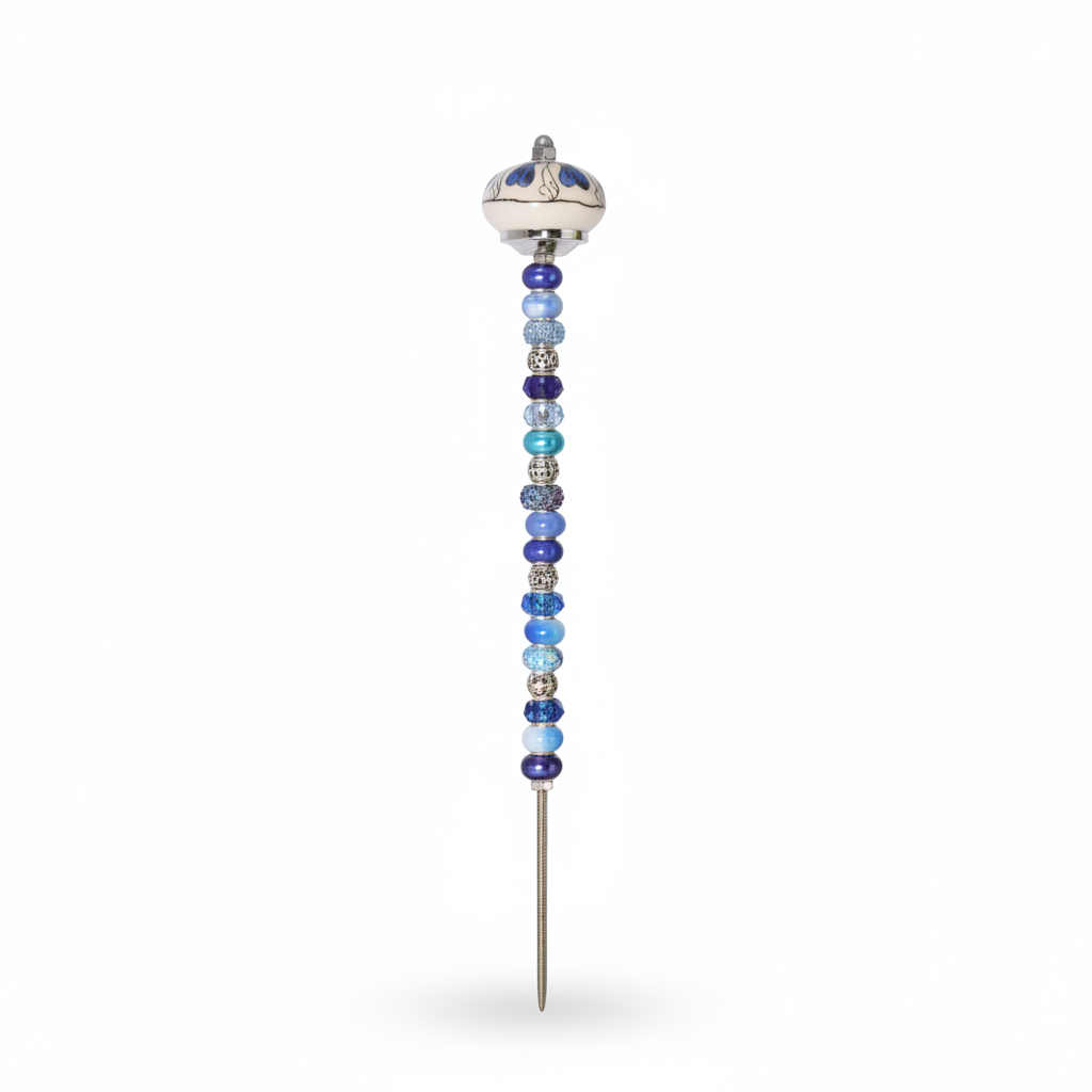 Fairy Garden Suncatcher Stakes | Ceramic Acorn Blue