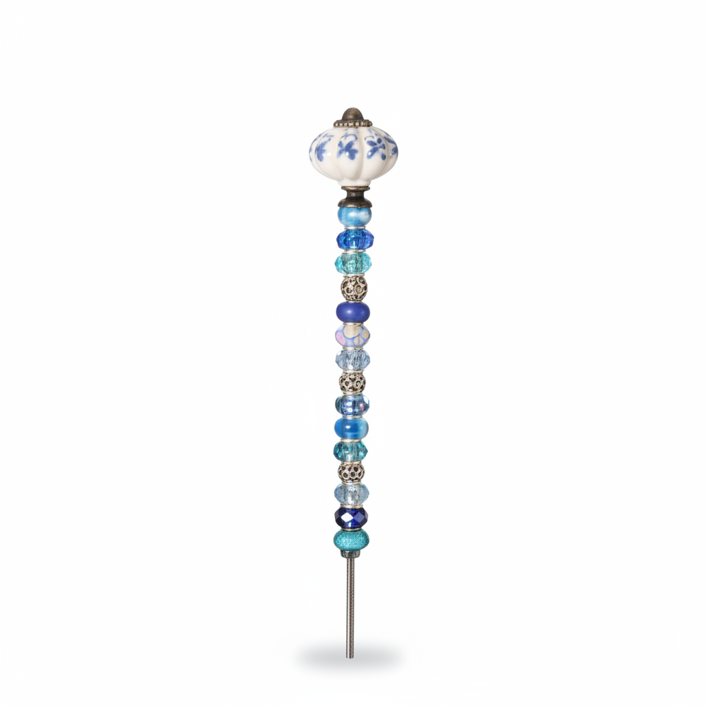 Fairy Garden Suncatcher Stakes | Ceramic Fluted Blue