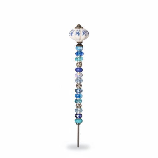 Fairy Garden Suncatcher Stakes | Ceramic Fluted Blue