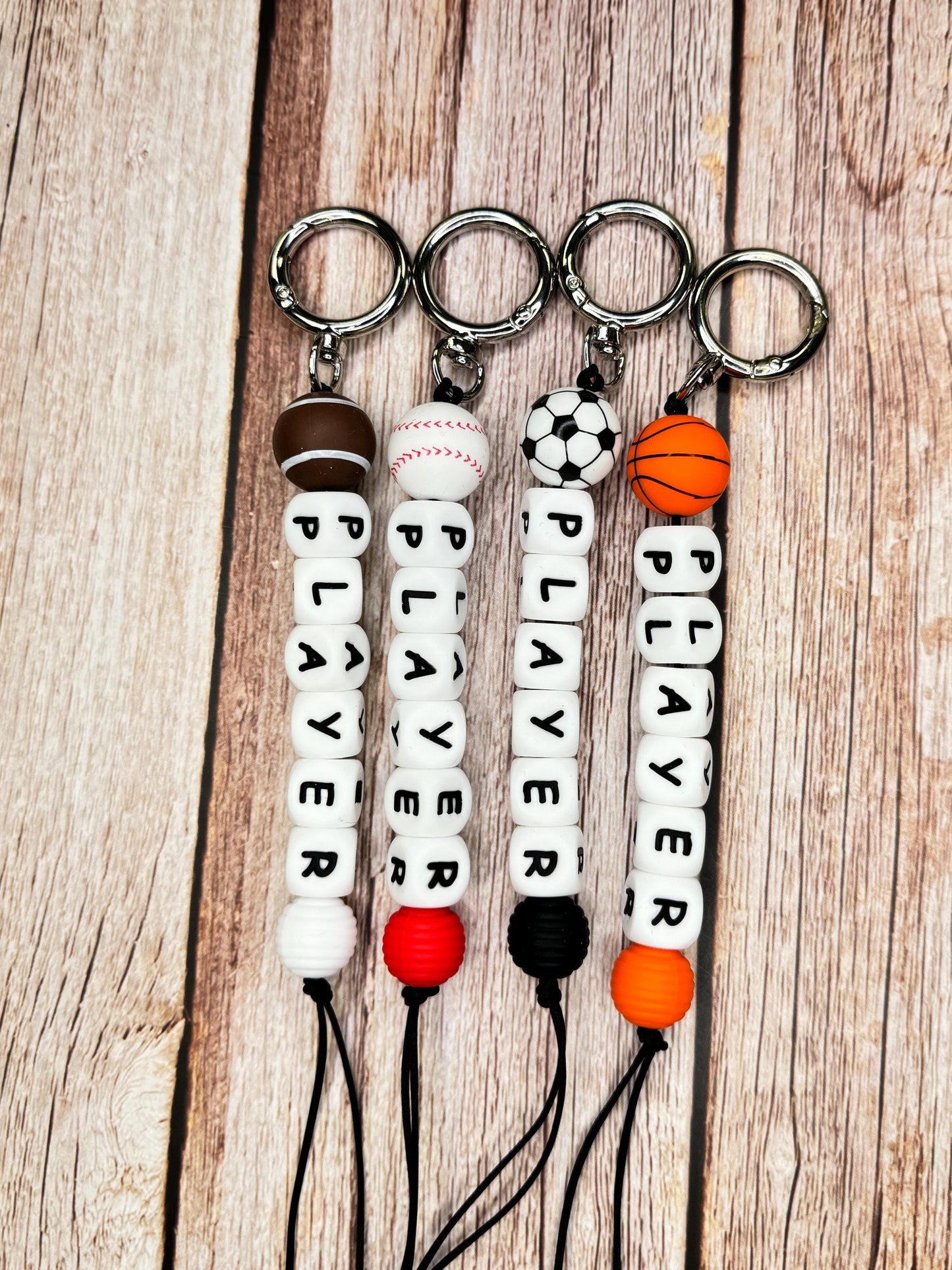 Customizable Sports Keychain Backpack Clip β Perfect for Sports Fans, Players, or teams! Soccer Football Volleyball Basketball Baseball
