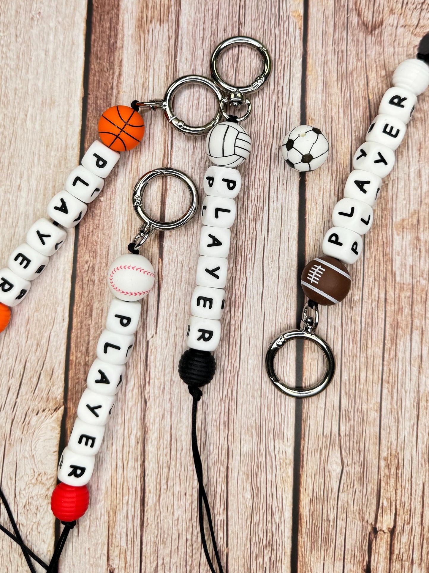Customizable Sports Keychain Backpack Clip β Perfect for Sports Fans, Players, or teams! Soccer Football Volleyball Basketball Baseball