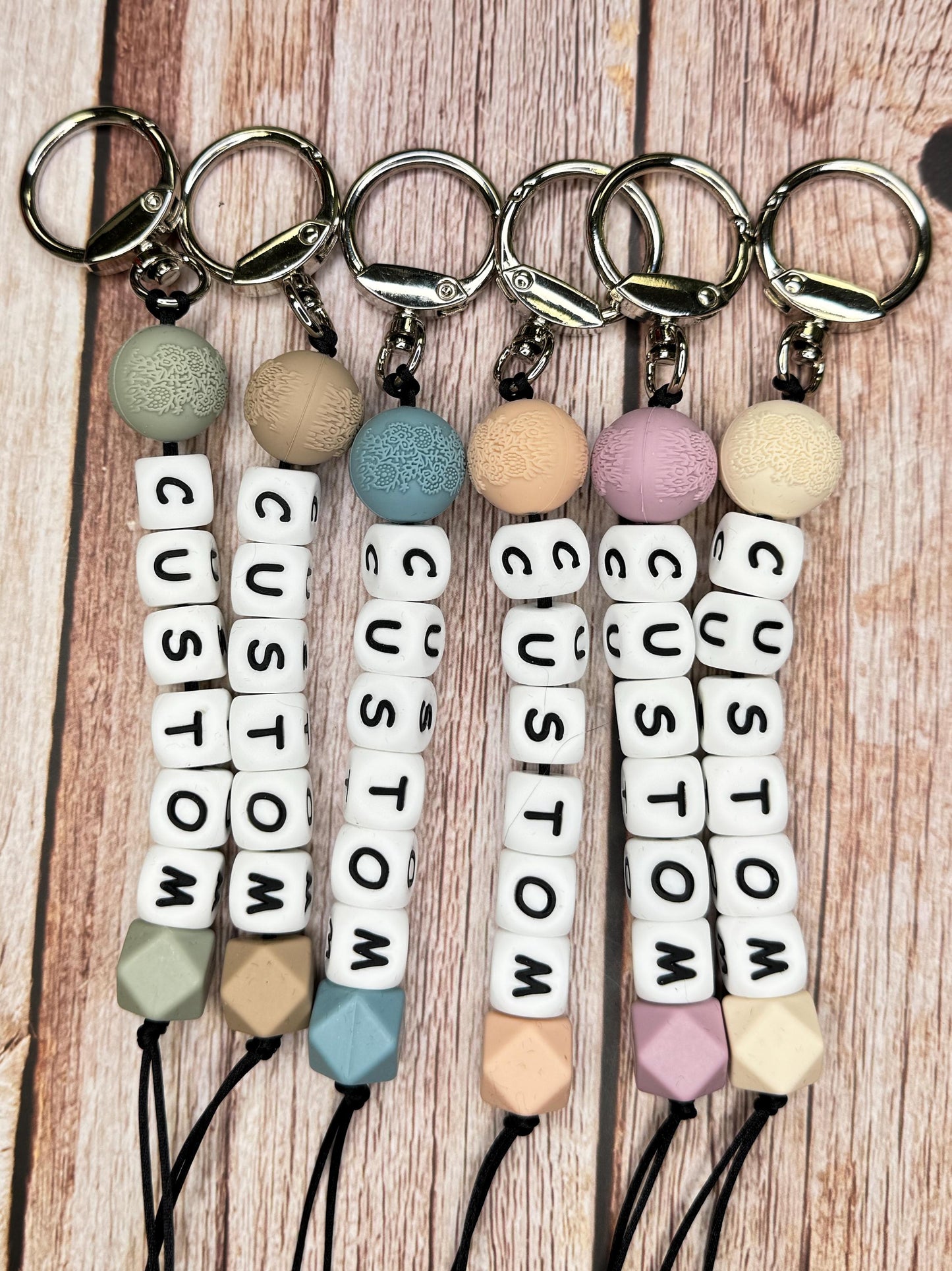 Elegant Textured Bead Keychain or Backpack Clip A Pop of Color and Style! Gift for her