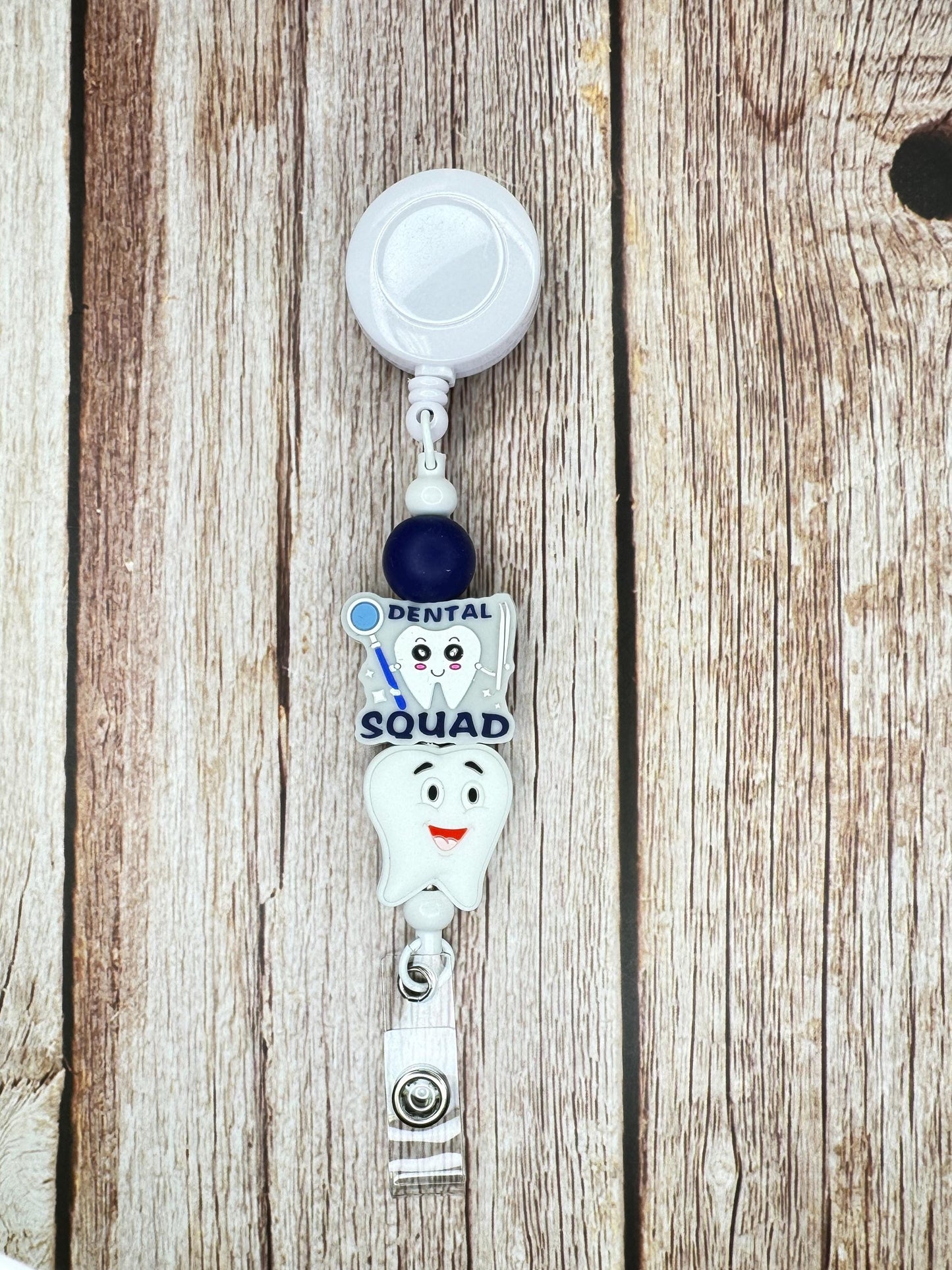 Dental Badge Reel: Tooth Charm, Retractable ID Holder