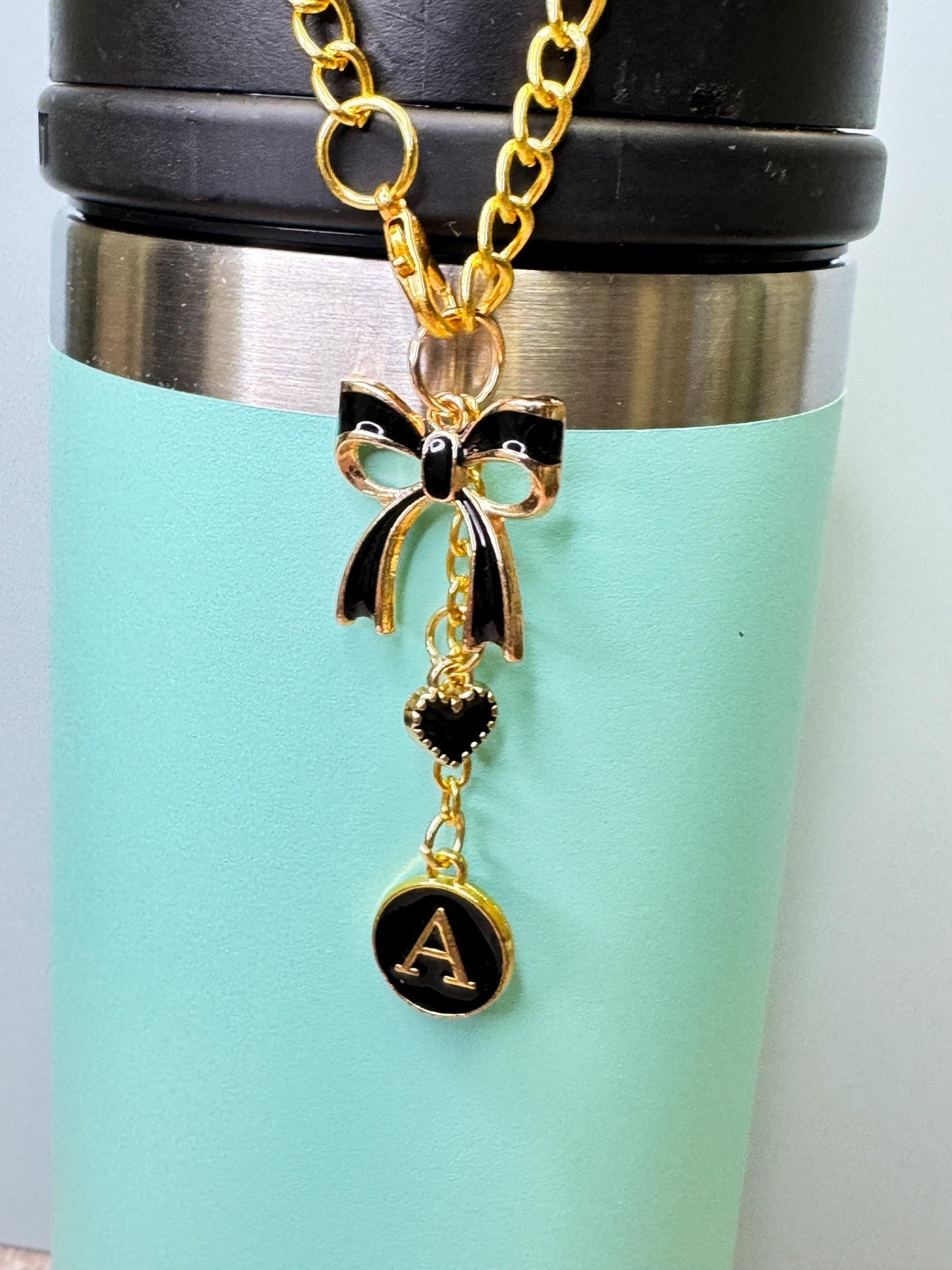Black Letter A-Z avail Enamel Charms for Stanley Tumbler Handles – Quencher, Gift for her, Olivia Rodrigo, Gift for Girl, Valentines Day