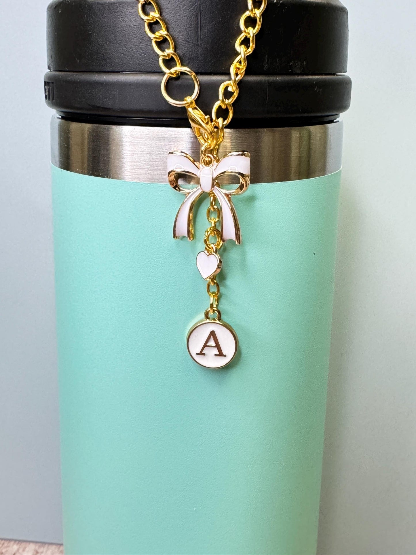 White A-Z Custom Enamel Charms for Stanley Tumbler | Personalize It | Quencher, Gifts for Girls, Olivia Rodrigo Valentines Day