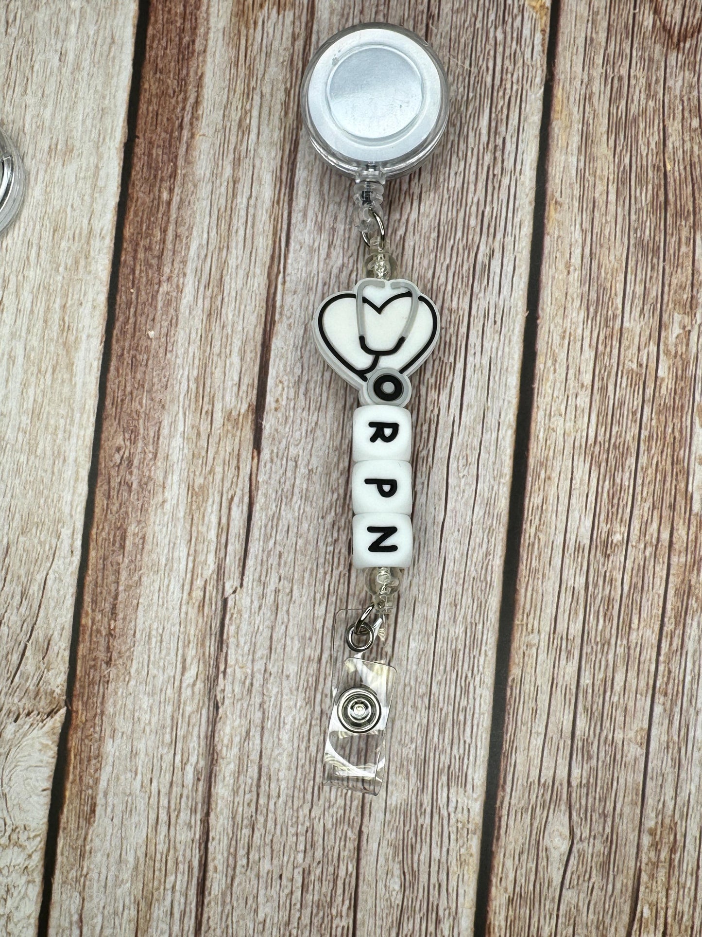 RPN Badge Reel: Personalized Nurse ID Holder with Silicone Beads