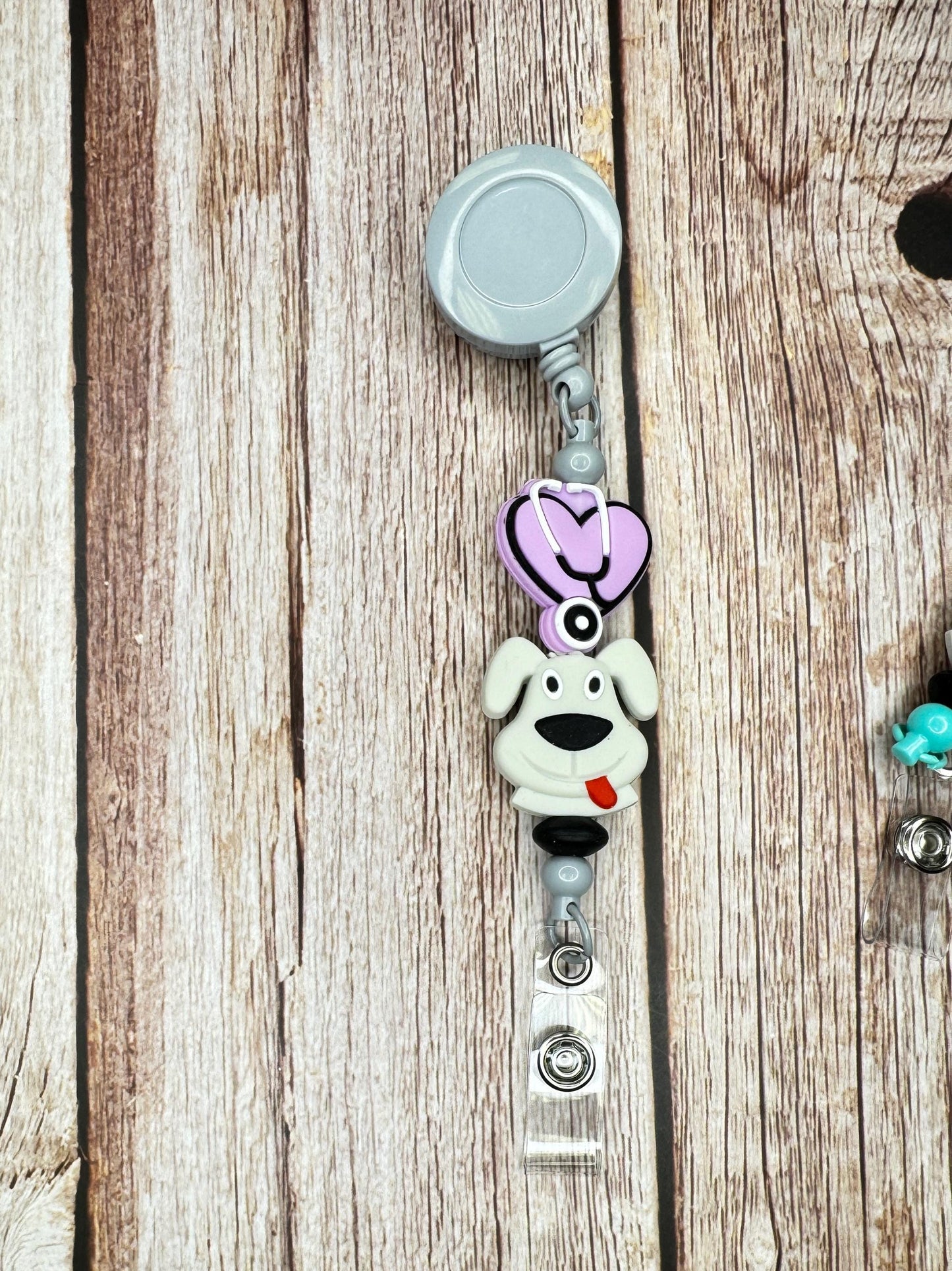 Vet & Animal-Themed Badge Reel | Retractable ID Holder for Vet Techs, Groomers Animal Lovers | Customizable Colors