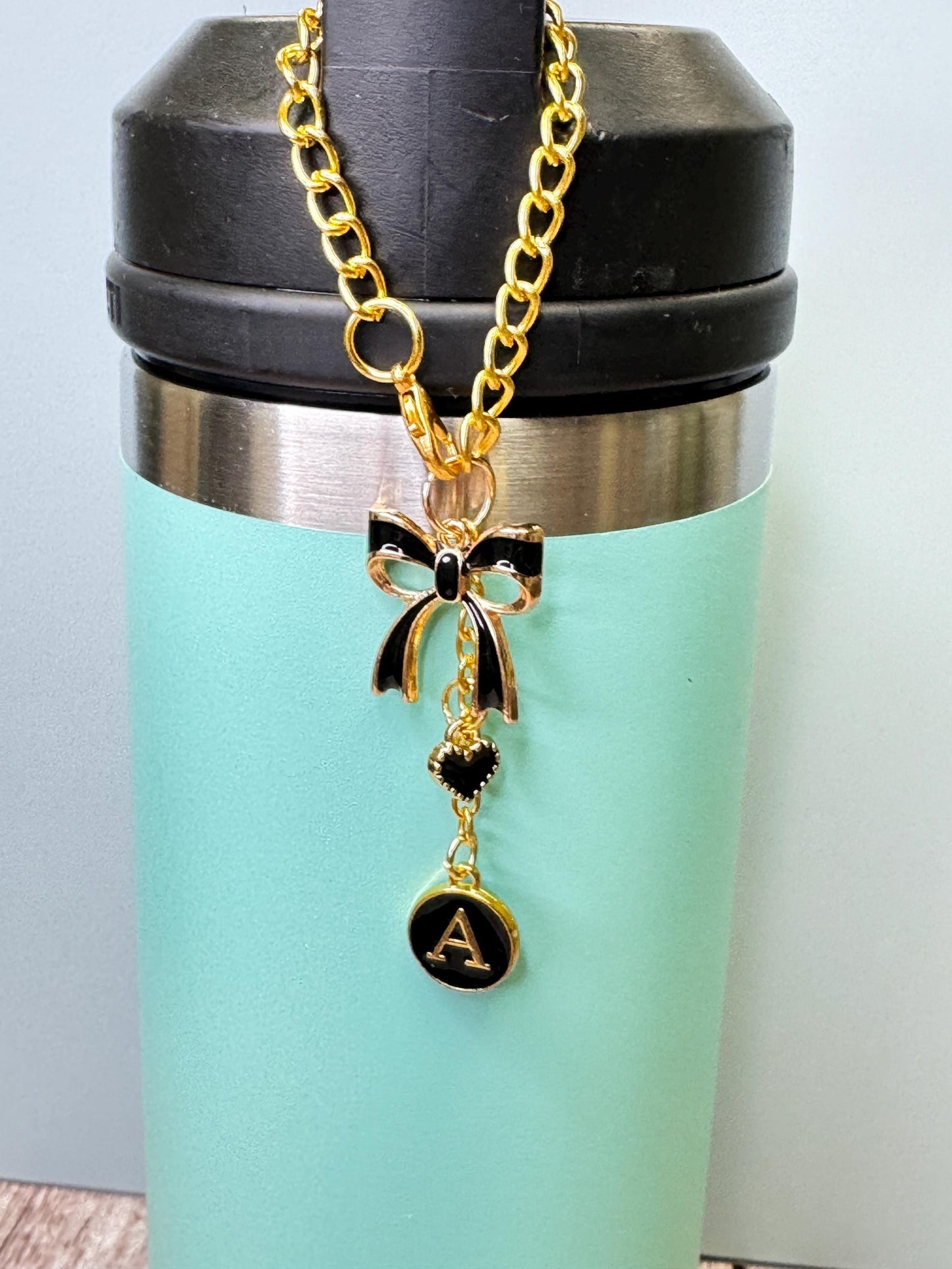 Black Letter A-Z avail Enamel Charms for Stanley Tumbler Handles – Quencher, Gift for her, Olivia Rodrigo, Gift for Girl, Valentines Day