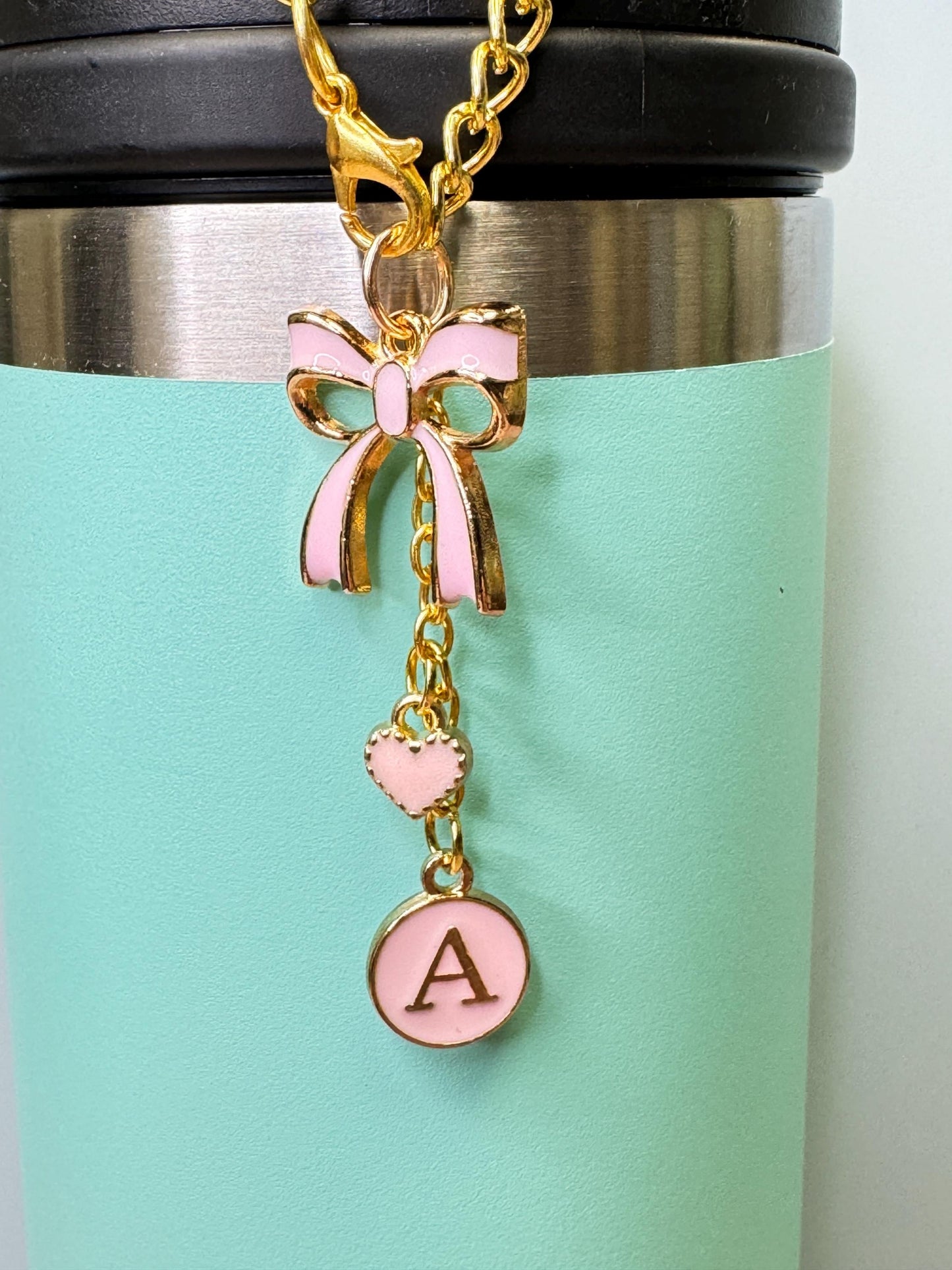 Pink A-Z Custom Enamel Charms for Stanley Tumbler | Personalize It | Quencher, Gifts for Girls, Olivia Rodrigo, Stocking Stuffer