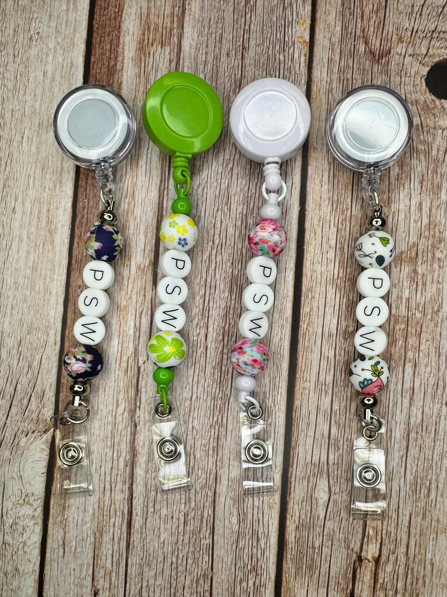 PSW Badge Reel: Retractable ID Holder with Silicone Beads