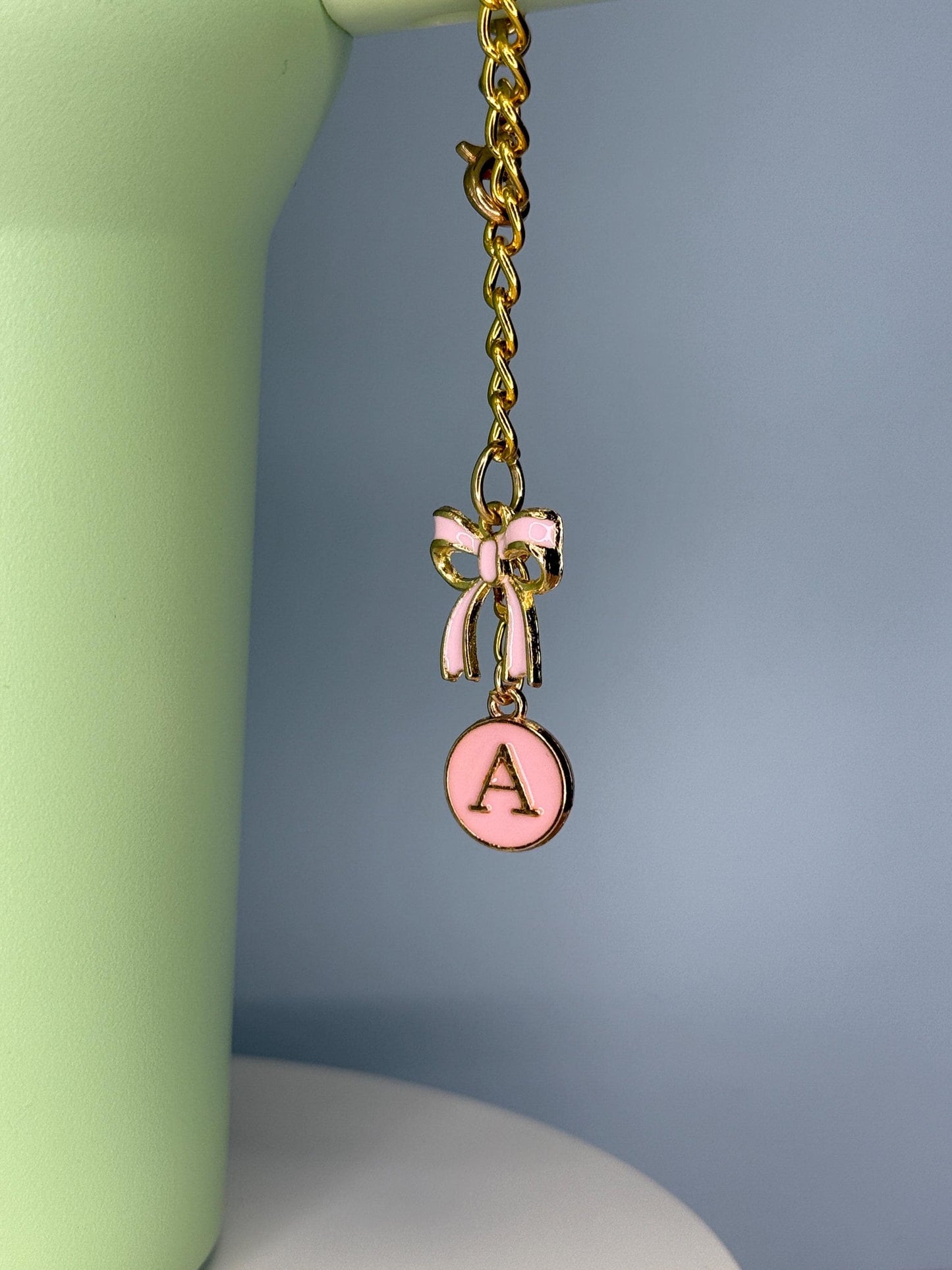 Pink Initial A-Z Enamel Charms