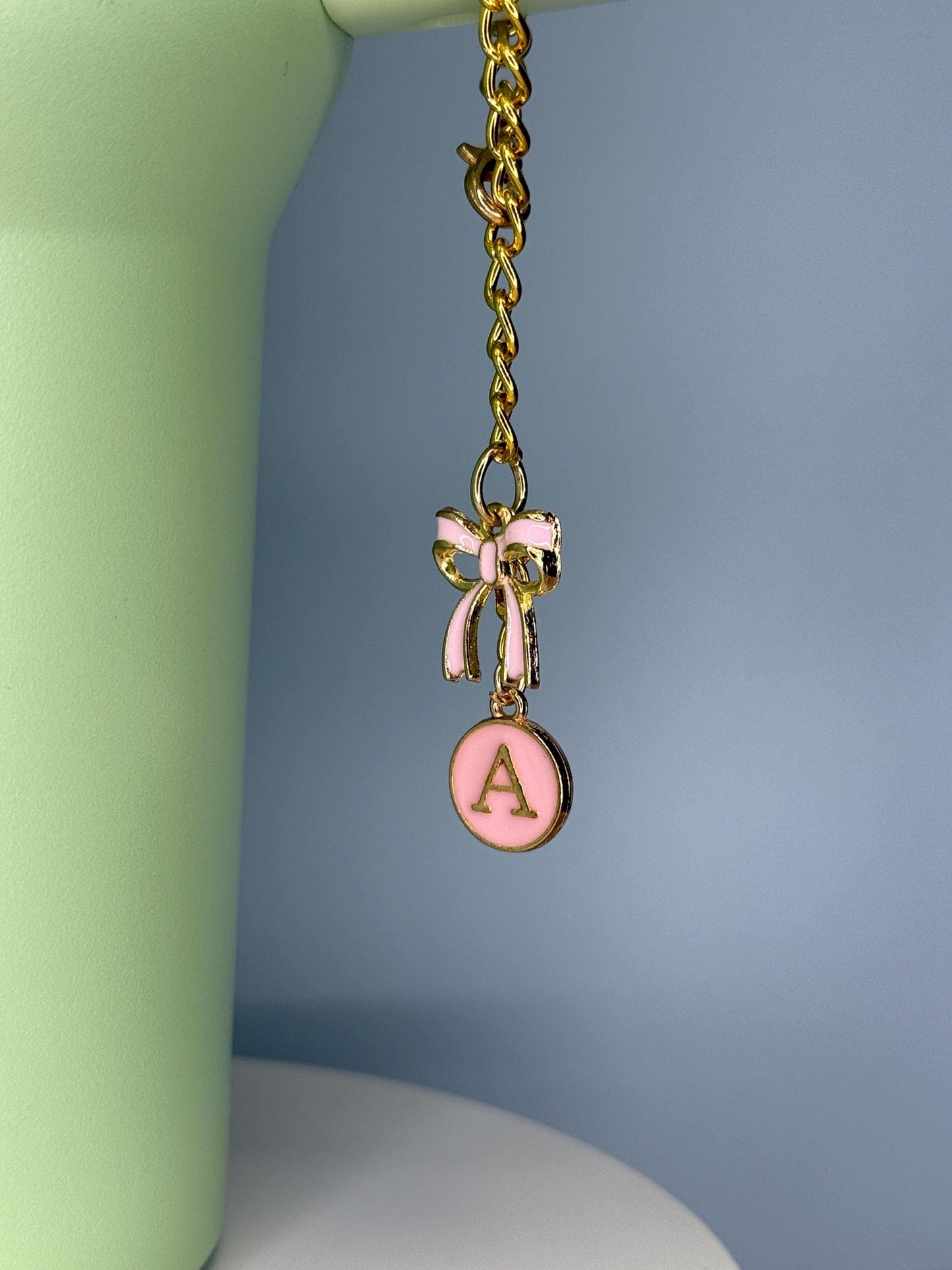 Pink Initial A-Z Enamel Charms