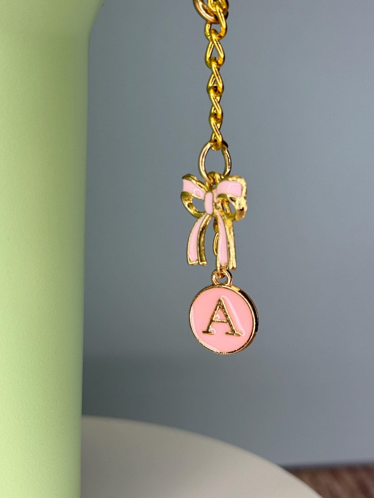 Pink Initial A-Z Enamel Charms