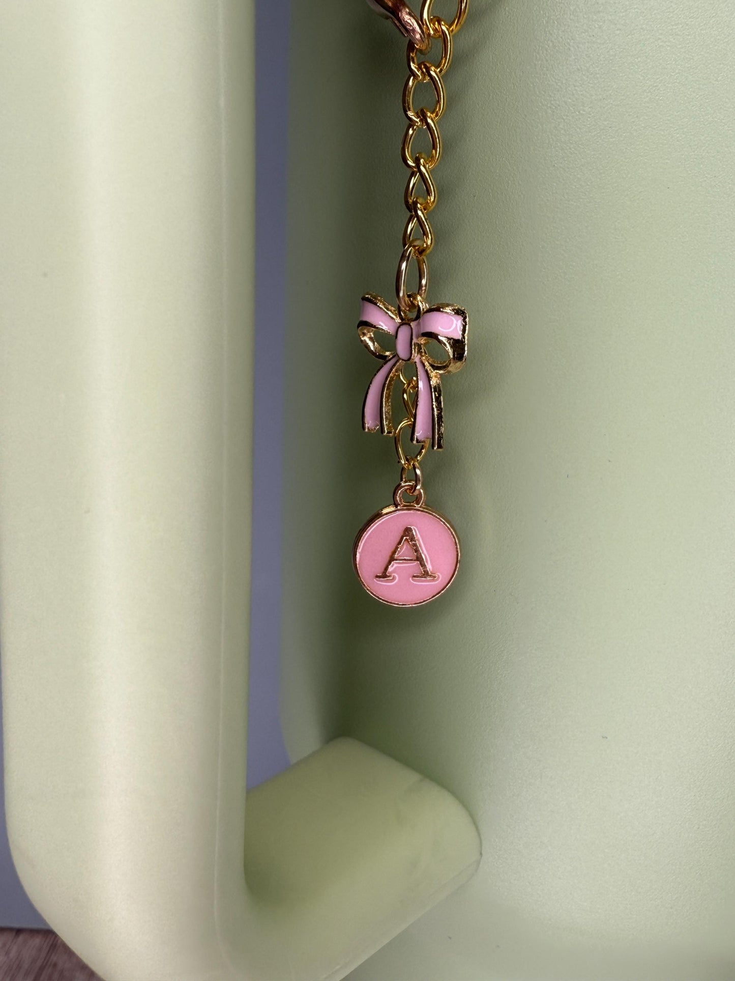 Pink Initial A-Z Enamel Charms