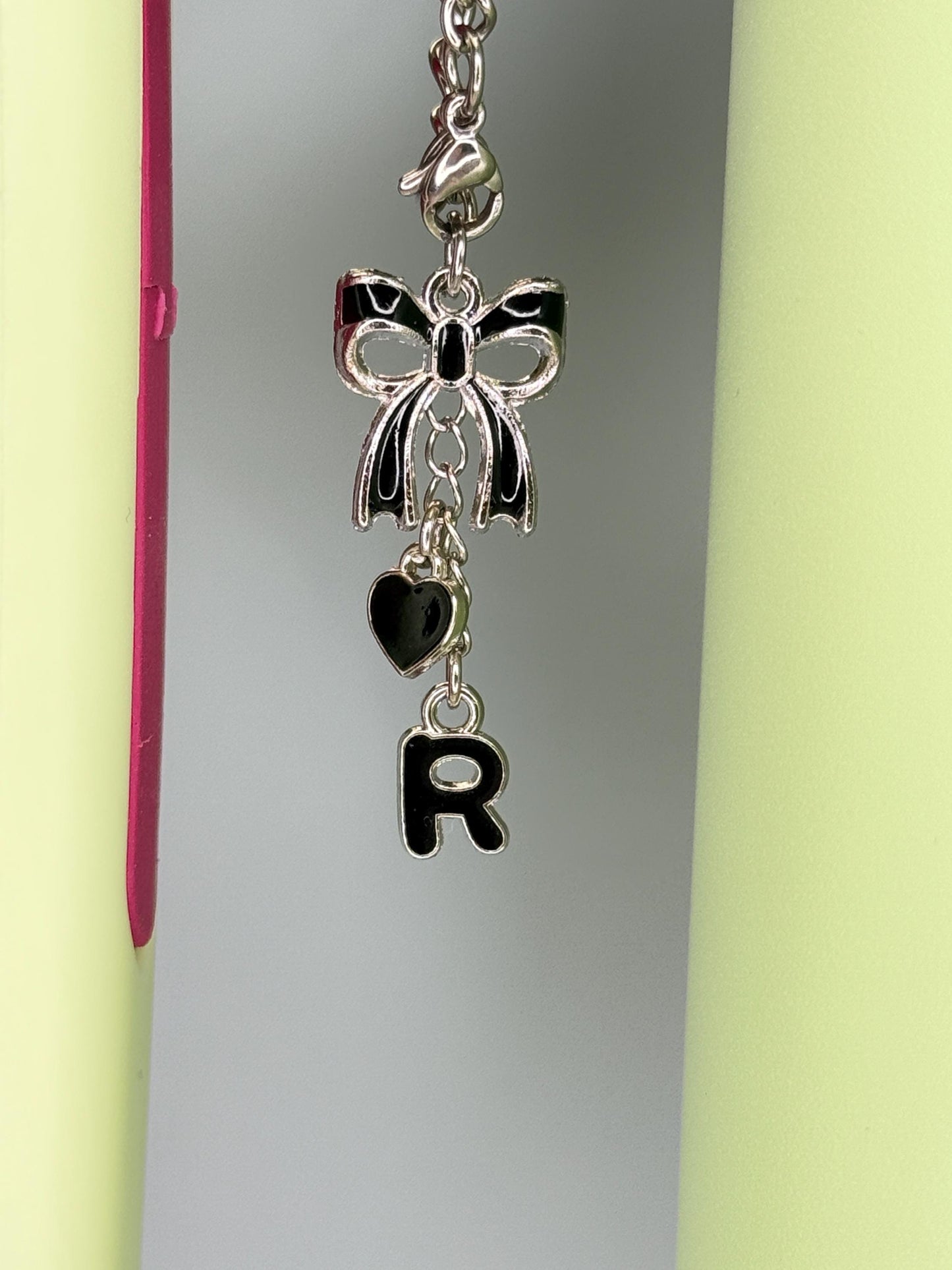 Black Letter A-Z avail Enamel Charms for Stanley Tumbler Handles – Quencher, Gift for her, Olivia Rodrigo, Gift for Girl, Valentines Day