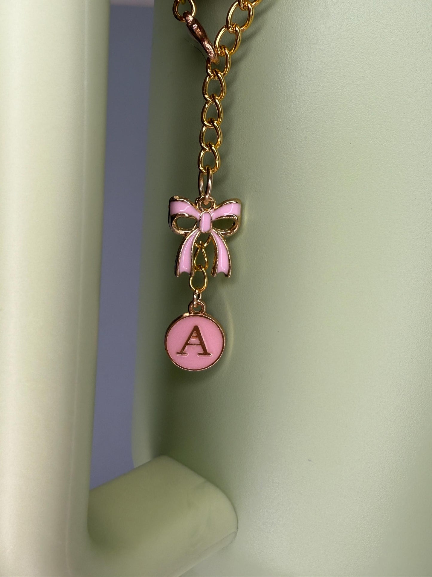 Pink Initial A-Z Enamel Charms