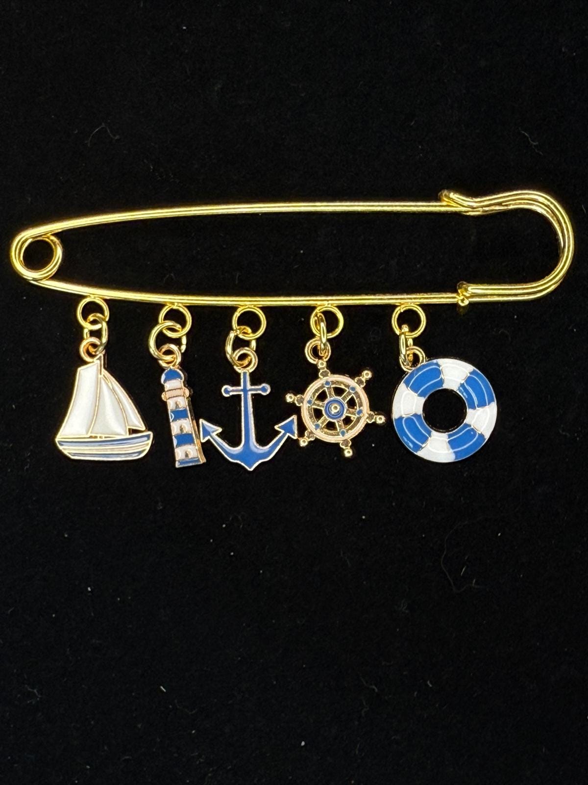 Anchors Away Nautical Pin Brooch – Kilt Pin Collection | Gift for Her | Hat Pin | Bag Pin