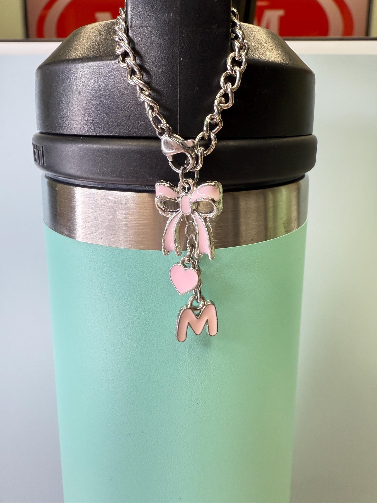 Pink Letter A-Z avail Enamel Charms for Stanley Tumbler Handles – Quencher, Gift for her, Olivia Rodrigo, Gift for Girl, Valentines Day