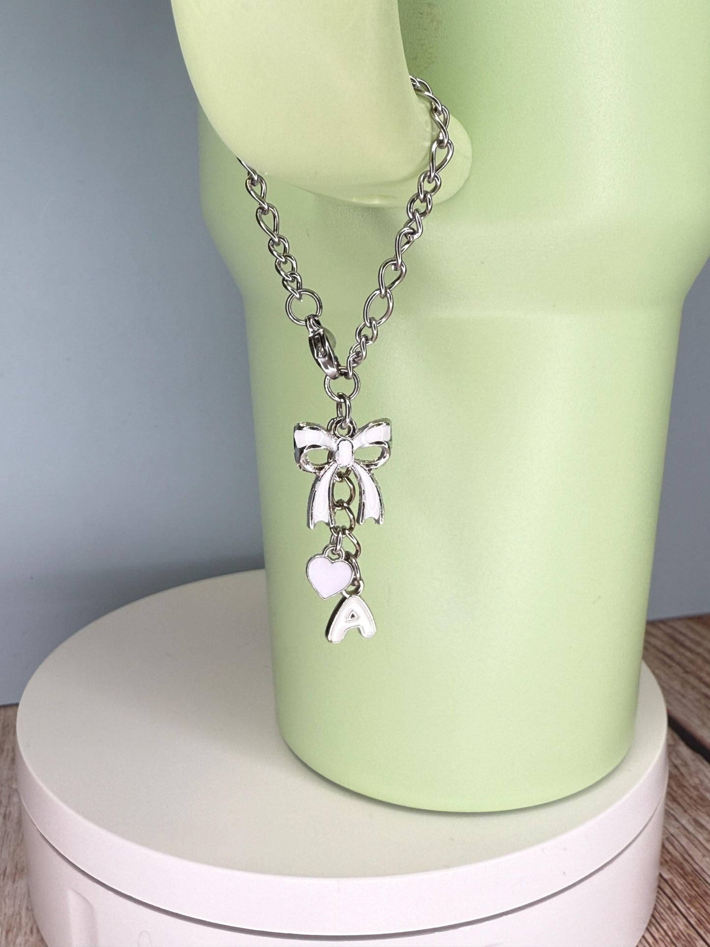 White Letter A-Z avail Enamel Charms for Stanley Tumbler Handles – Quencher, Gift for her, Olivia Rodrigo, Gift for Girl, Valentines Day