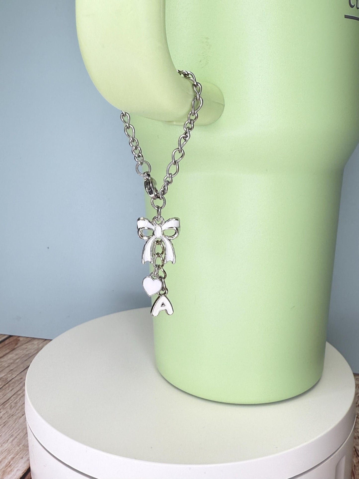 White Letter A-Z avail Enamel Charms for Stanley Tumbler Handles – Quencher, Gift for her, Olivia Rodrigo, Gift for Girl, Valentines Day