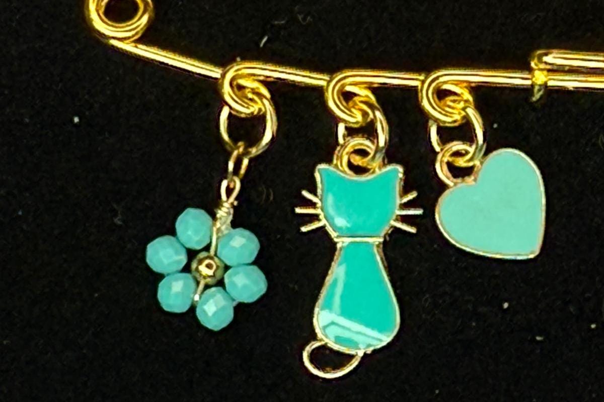 Cat Lady Pin Brooch in Teal – Valentine’s Day Collection | Gift for Her | Hat Pin | Bag Pin | Lapel Pin
