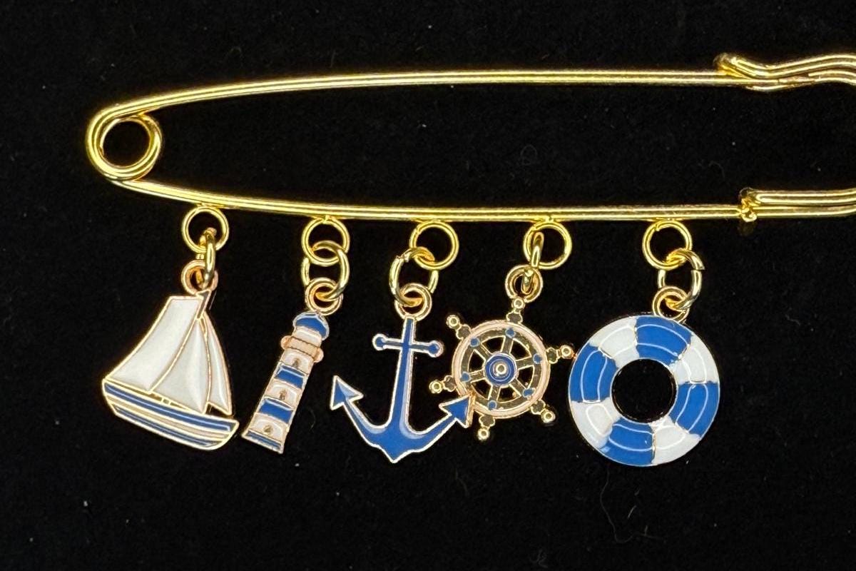 Anchors Away Nautical Pin Brooch – Kilt Pin Collection | Gift for Her | Hat Pin | Bag Pin