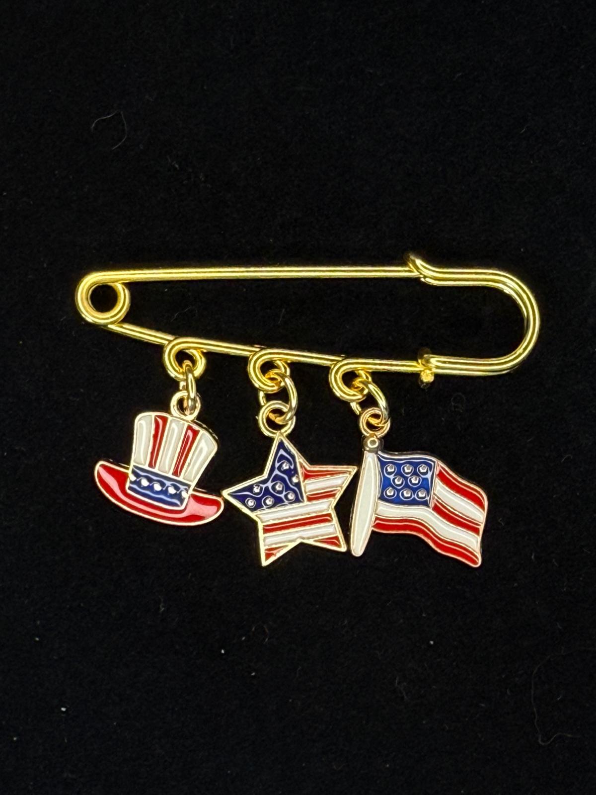 Fourth of July Pin Brooch – Kilt Pin Collection | Gift for Her | Hat Pin | Bag Pin | Lapel Pin