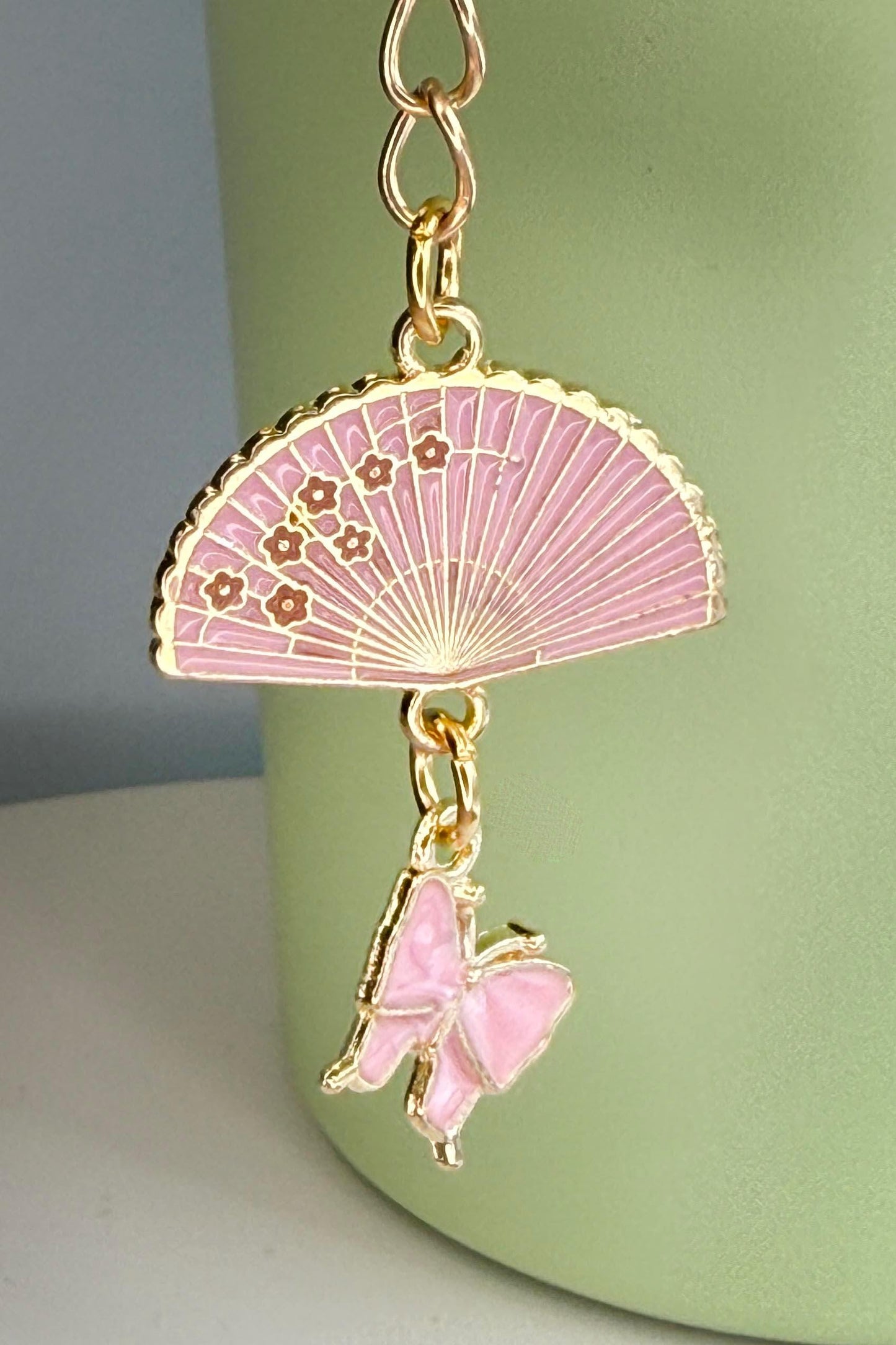 Fan and Butterfly Enamel Charms for Stanley Tumbler, Quencher, Gift for girls, Olivia Rodrigo