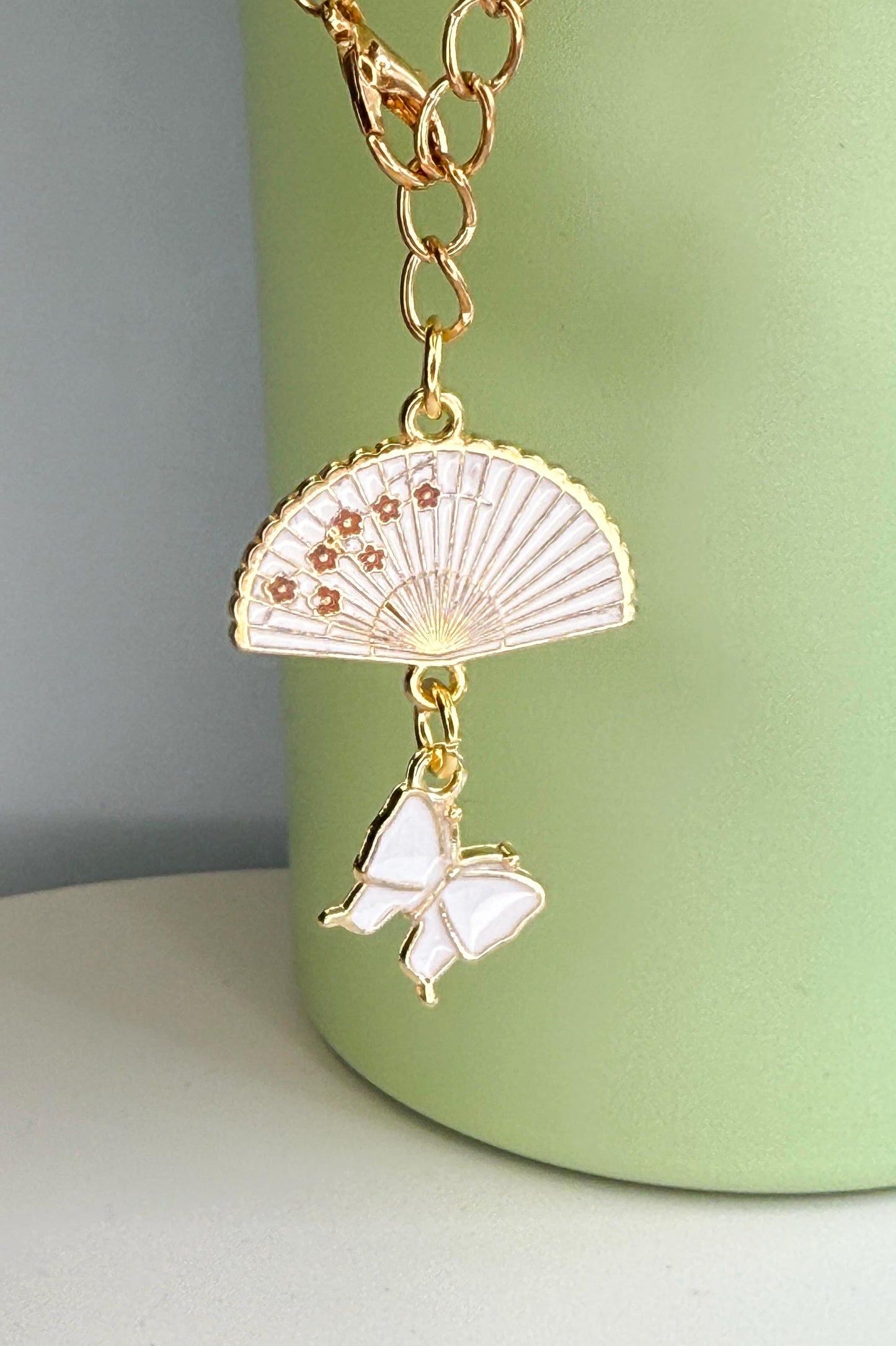 Fan and Butterfly Enamel Charms for Stanley Tumbler, Quencher, Gift for girls, Olivia Rodrigo