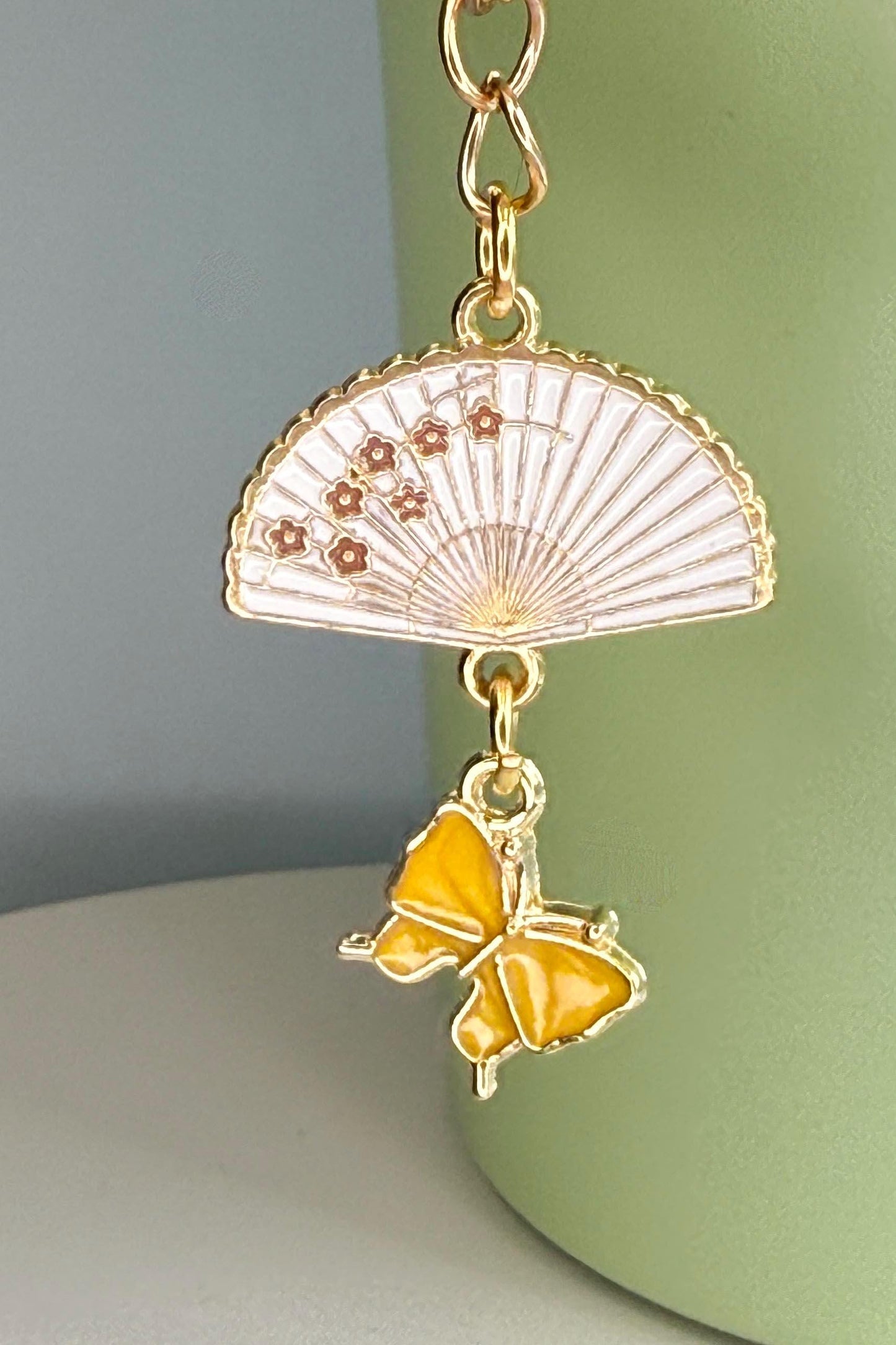 Fan and Butterfly Enamel Charms for Stanley Tumbler, Quencher, Gift for girls, Olivia Rodrigo