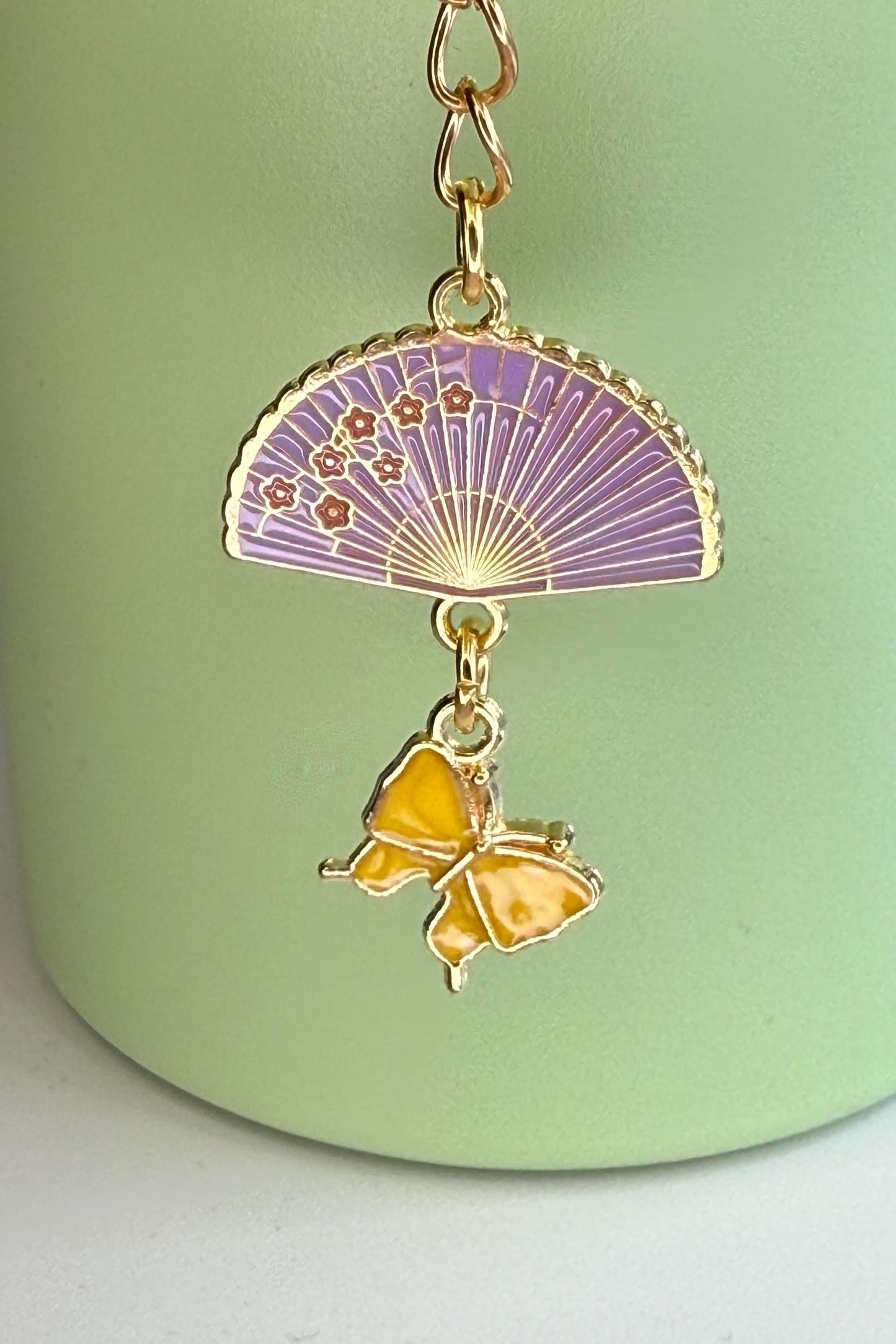 Fan and Butterfly Enamel Charms for Stanley Tumbler, Quencher, Gift for girls, Olivia Rodrigo