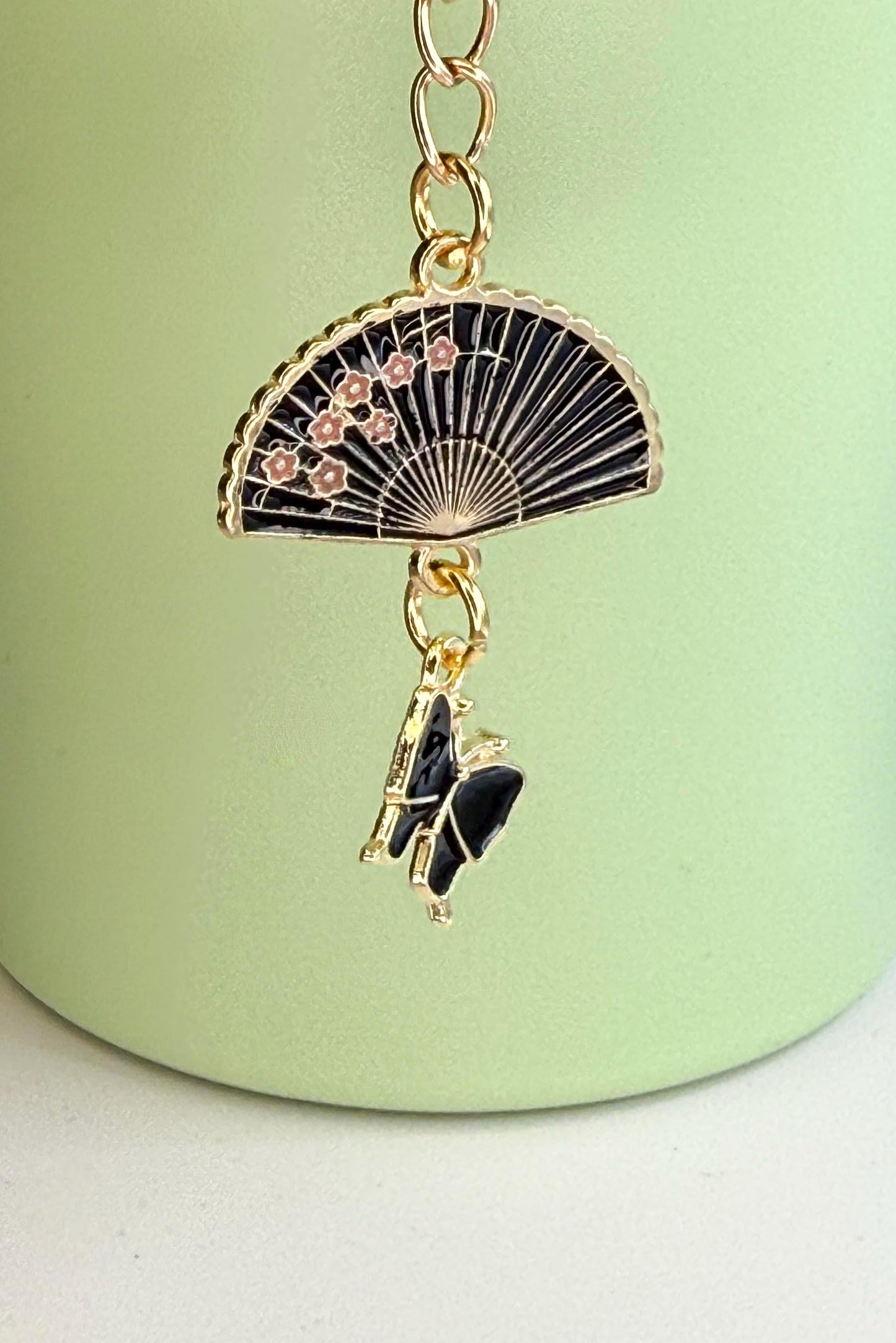 Fan and Butterfly Enamel Charms for Stanley Tumbler, Quencher, Gift for girls, Olivia Rodrigo