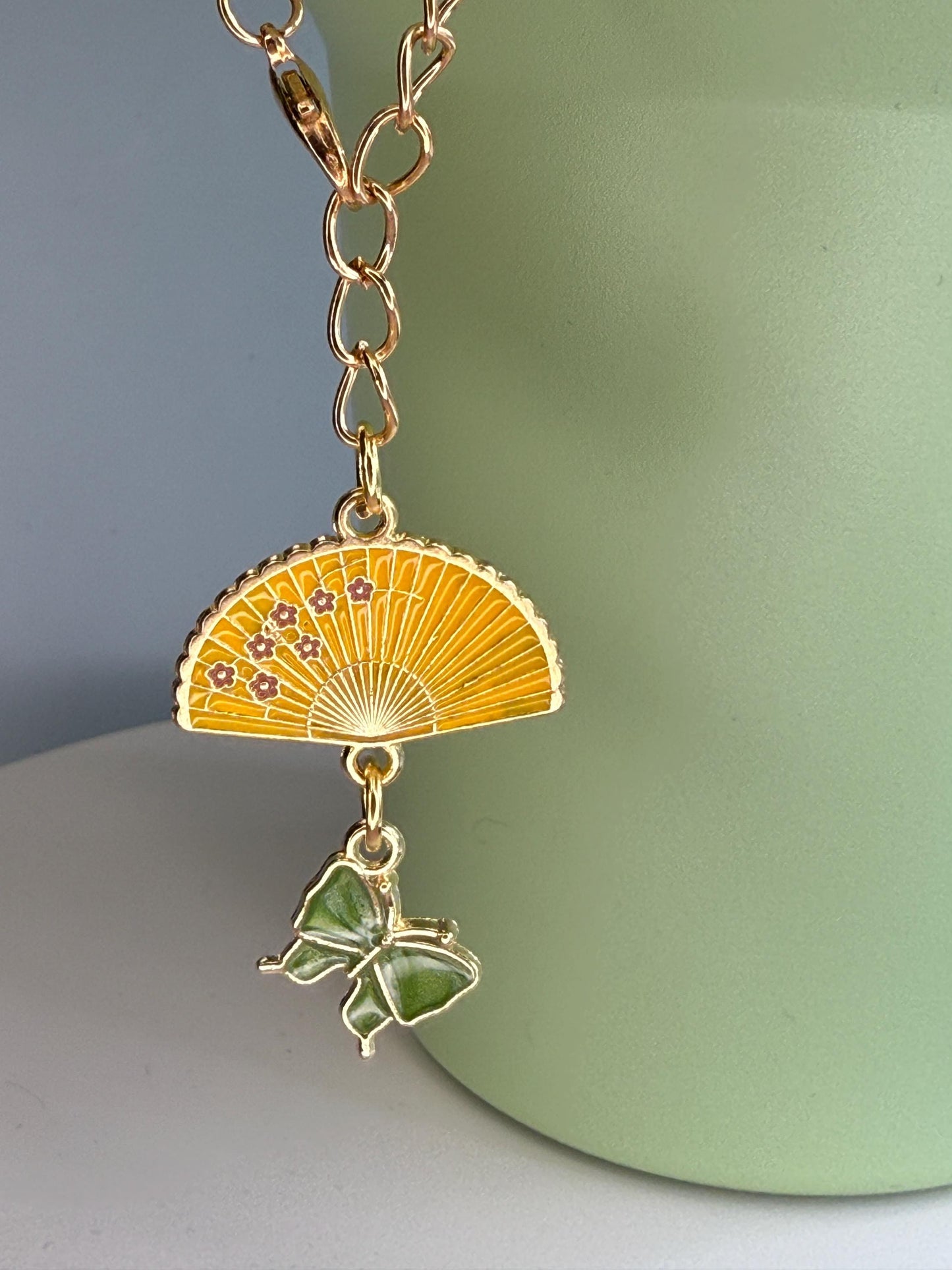 Fan and Butterfly Enamel Charms for Stanley Tumbler, Quencher, Gift for girls, Olivia Rodrigo
