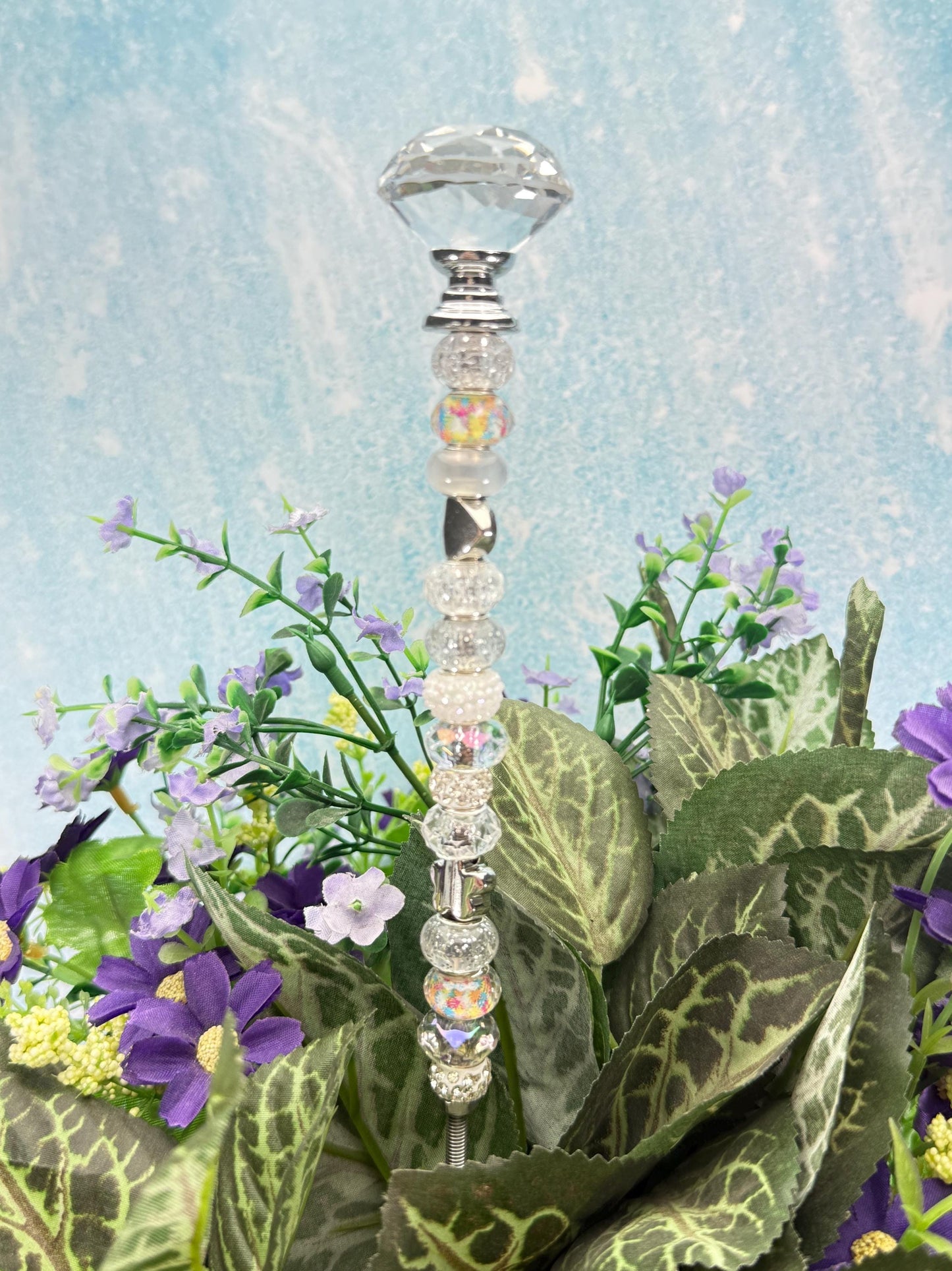 Fairy Garden Suncatcher Stakes Diamond Glass Topper